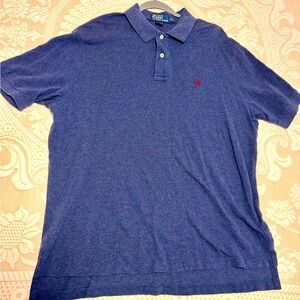 SOLD Ralph Lauren Polo Shirt Men XXL 2X Blue Shirt Sleeve Shirt with Red Pony